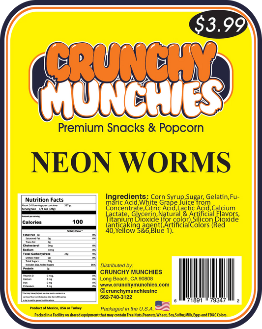 Neon Worms- Crunchy Munchies