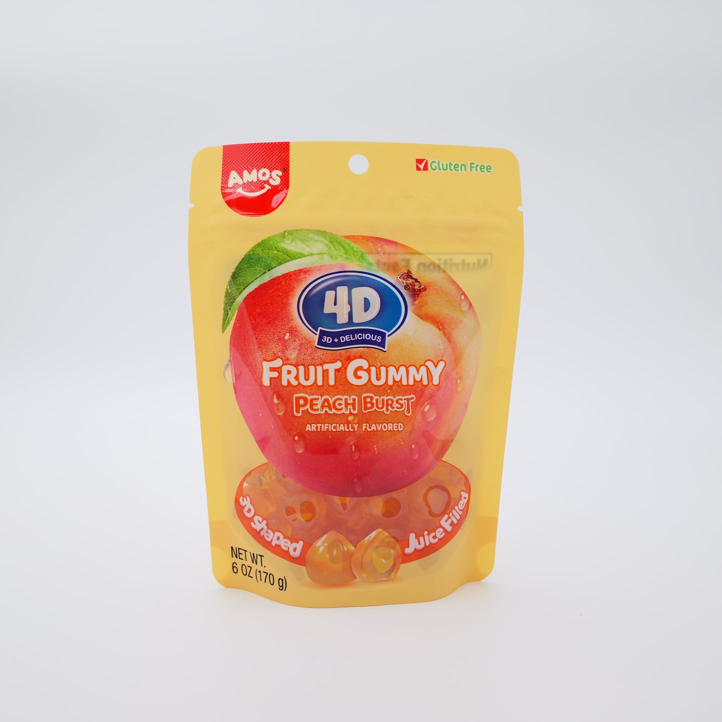 4D gummy Juice Burst Peach SUB 6OZ-12 Count