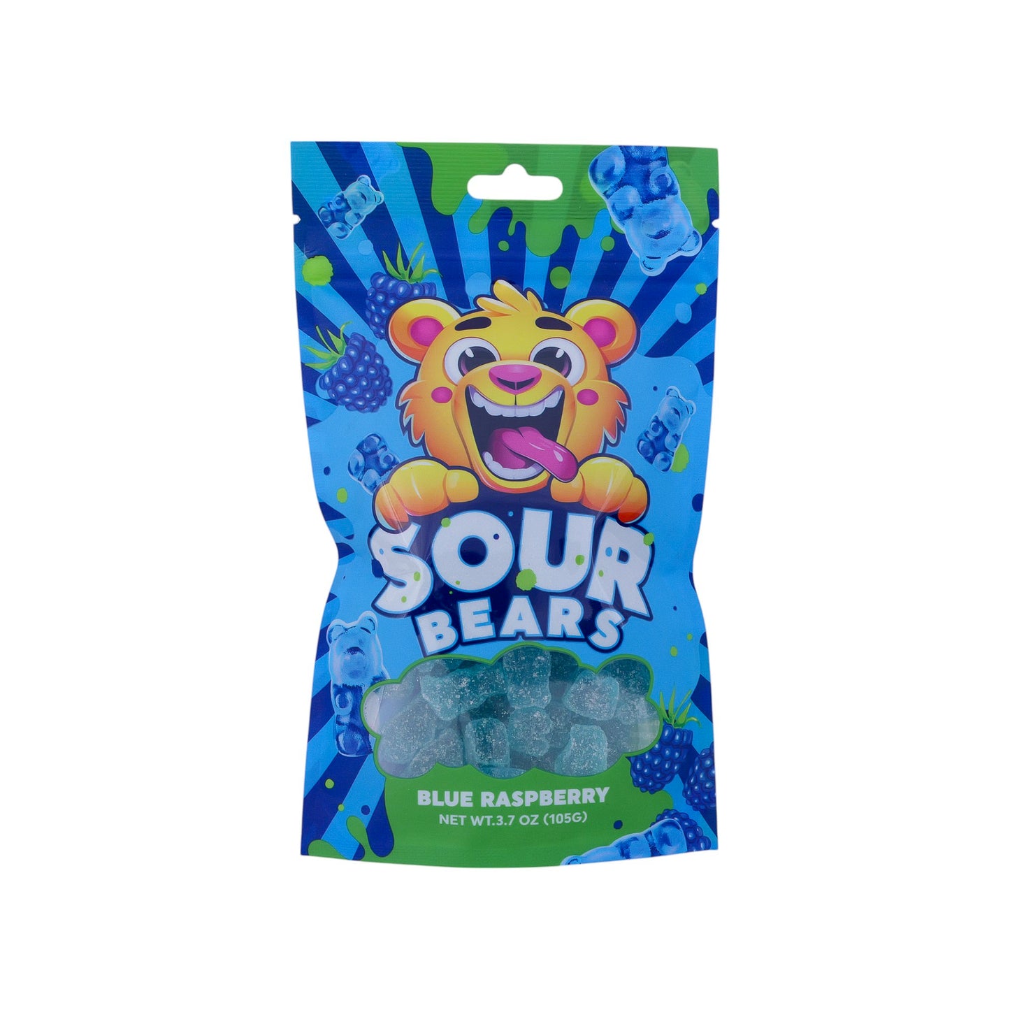 Sour Bears - Blue Raspberry Flavor (3.7oz)- 12 Count