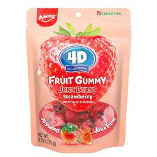 4D Gummy Juice Burst Strawberry SUB 6OZ- 12 count